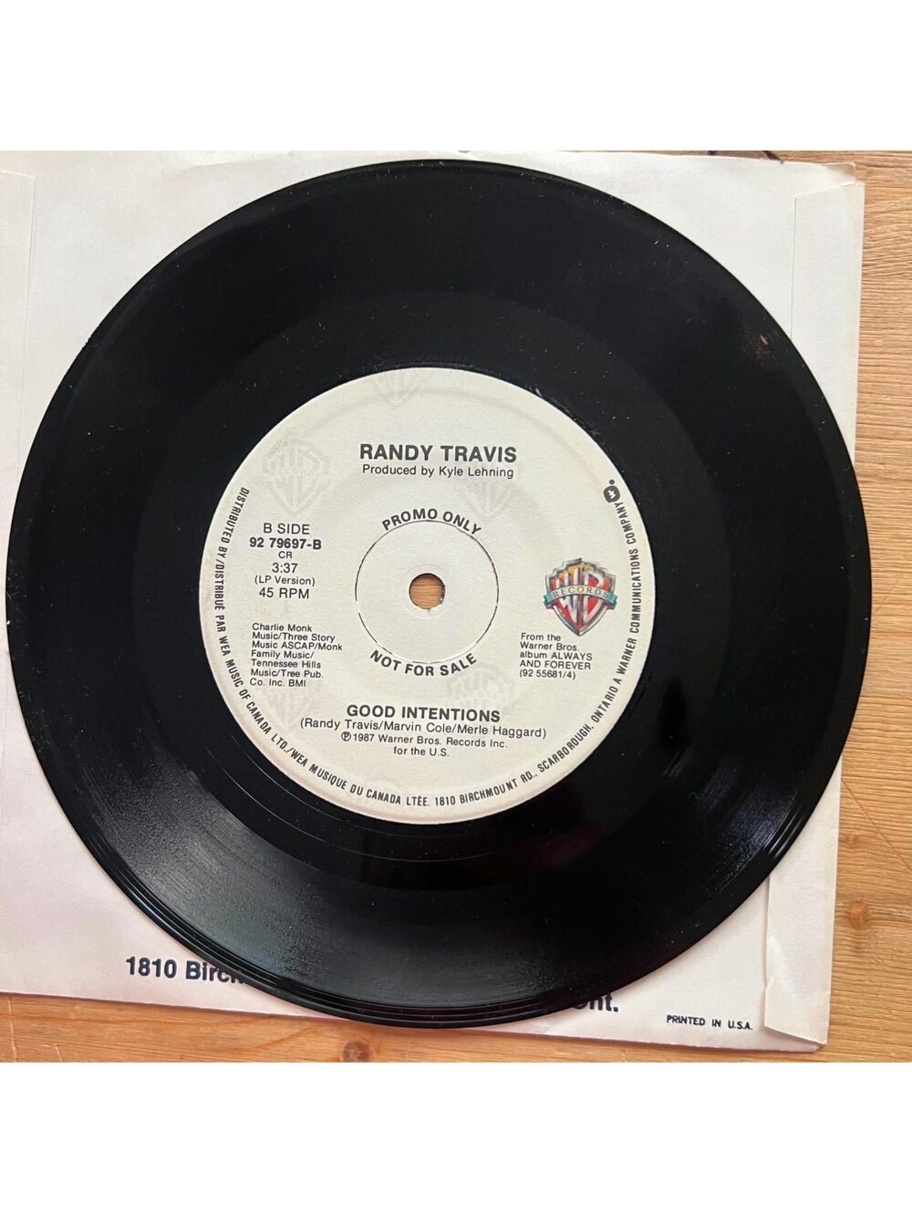 Randy Travis - Good Intentions/I Told you So 45rpm VG+ R89